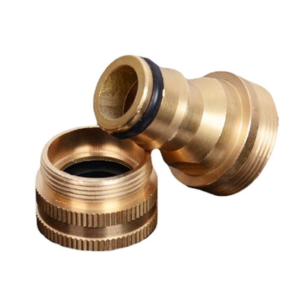 Conector rápido de grifo de latón para tubería de jardín, 2 uds.