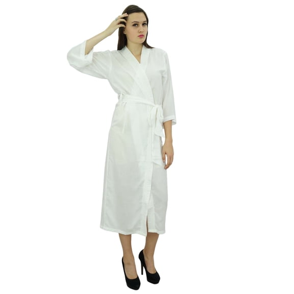 Bimba Women Long Solid Belt Robe Soft Modal Cotton Wrap Round Plain Bath Robe