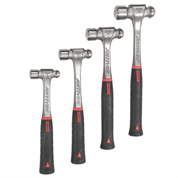 STANLEY PROTO INDUSTRIAL 4-Piece Anti-Vibe Ball Peen Hammer Set (8, 12, 16, 24 oz.)