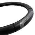 thumbnail image 5 of BDK Sporty Two Tone Ergonomic Grip Steering Wheel Cover - Carbon Fiber Grip for Standard Size Wheels 14.5-15 inch Black/Black, 5 of 8