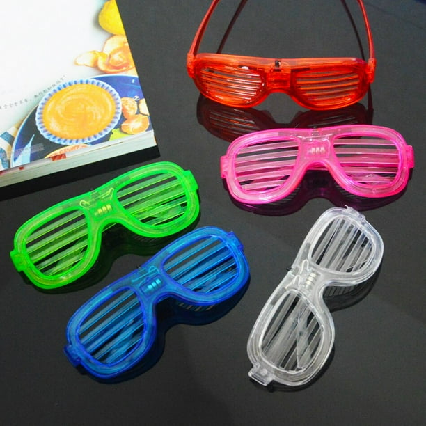 Gafas con luz LED de 5 10 25 piezas lentes brillantes de 5 colores que brillan en la oscuridad suministros de fiesta recuerdos de fiesta de neon para ninos y adultos Walmart