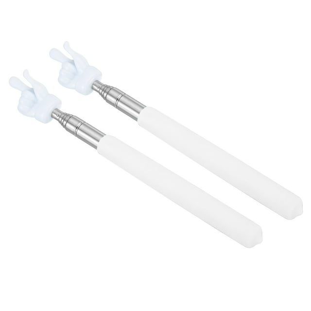 Unique Bargains Telescopic Teachers Pointer Stick, 2 Pcs Classroom Hand Finger Pointer, White