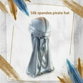 thumbnail image 3 of Headwraps Assorted Colors Long Tail Pirate Hat Styles Elastic Single-layer Unisex Windproof Single Layer Attractive Chic Design Breathable Turban Beanies grey, 3 of 4