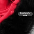thumbnail image 6 of Aoiroe Women's Warm Winter Puffer Coat Thicken Fleece Lined Down Jacket Faux Fur Detachable Hood Snow Parka Red L, 6 of 9