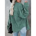 thumbnail image 3 of Women Corduroy Shirts  Shacket Casual Button Down Long Sleeve Oversized Tops Plus Size, 3 of 4