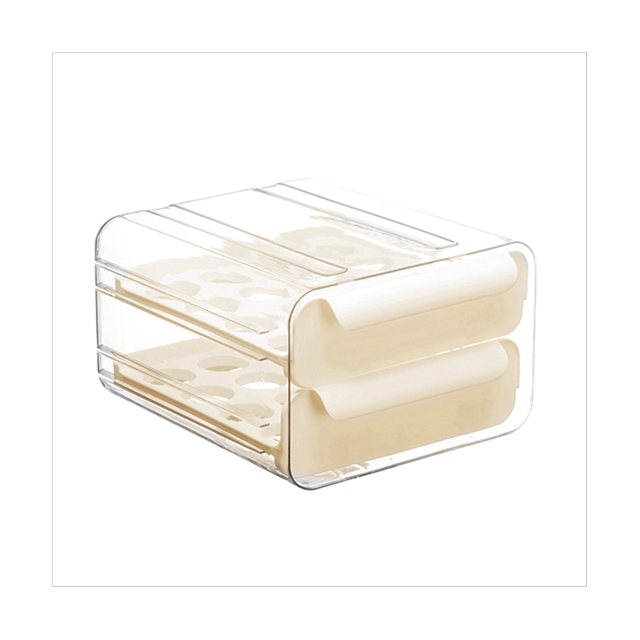 2 Tier 32 Drawer Egg Storage Box Plastic Kitchen Refrigerator Container Organizer Egg Tray Tray