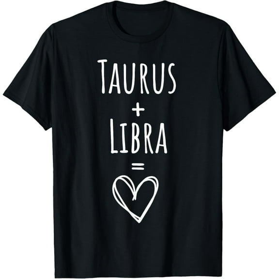 Taurus and Libra Couple Matching Zodiac Sign T-Shirt
