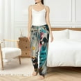 thumbnail image 4 of Salouo Colorful Graffiti Cow Print Women's Pajama Pants Casual Loose Sweatpants PJs Flowy Pants Drawstring Palazzo for Women Wide Leg Pants Lounge Pajama -Medium, 4 of 8