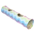 thumbnail image 2 of BIMZUC Colorful Rainbow Collapsible Cat Tunnel Tube, Scratch Resistant Cloth with Crinkle Ring Paper, Interactive Hiding and Playing Toy for Indoor Cats, Kittens and Small Pets (11.8 inches/30 cm), 2 of 9