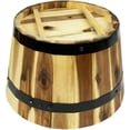thumbnail image 4 of Villa Acacia Medium Whiskey Barrel Planters, Round Wood Planters, Set of Two, 16 and 13 Inch Diameter, 4 of 9