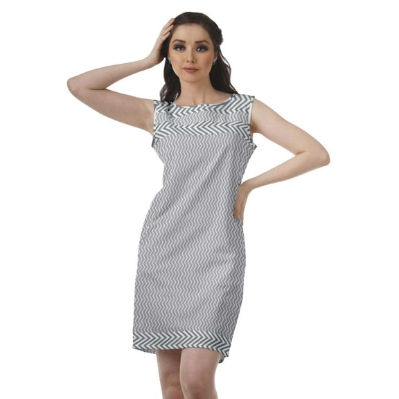 Moomaya Casual Women Printed Sleeveless Ethnic Style Shift Dress Summer Clothing