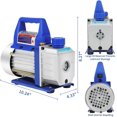 thumbnail image 3 of 3.5 CFM A/C HVAC Vacuum Pump with Oil 110V/60Hz 1/4HP 1/4" Flare for Refrigerant Recharging Auto Repair R410a R134 Rotary Vane Economy Single Stage, 3 of 6