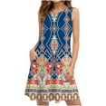 thumbnail image 1 of Mefallenssiah Robes d'Été pour Femmes Plage Florale T-Shirt Robe Décontractée Poches Boho Robe Débardeur, 1 of 5