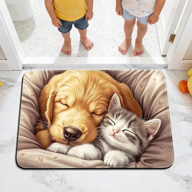 Alfombra de baño de 24 x 16 pulgadas, alfombra de entrada, alfombra para el hogar, absorbente, antideslizante, a prueba de suciedad, alfombra antideslizante para baño, alfombra para dormitorio, porche