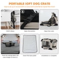 thumbnail image 6 of CL.HPAHKL Collapsible Dog Crate for Large Dogs, 42 Inch Dog Cage Extra Large Soft Portable Dog Carrier with Mesh Doors and Storage Bags, Folding Soft Crate Pet Carrier Indoors Outdoors Travel, Beige, 6 of 7