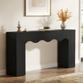 thumbnail image 3 of Tribesigns 63" Farmhouse Console Table, Wooden Couch Table Behind Sofa with Storage, Long Entryway Sofa Station, Narrow Console Stand with Base, Hallway Stand for Entryway, Living Room (1, Black), 3 of 15