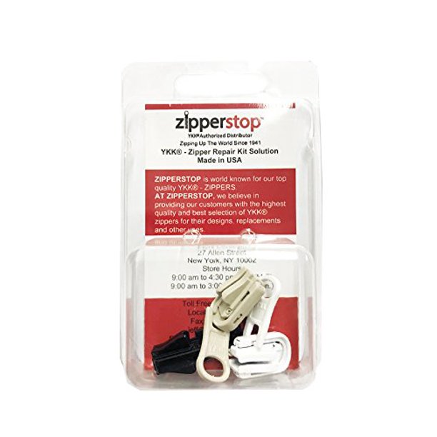 YKK Zipper Repair Kit Solution, 5 Molded Reversible Fancy Pulls Vislon