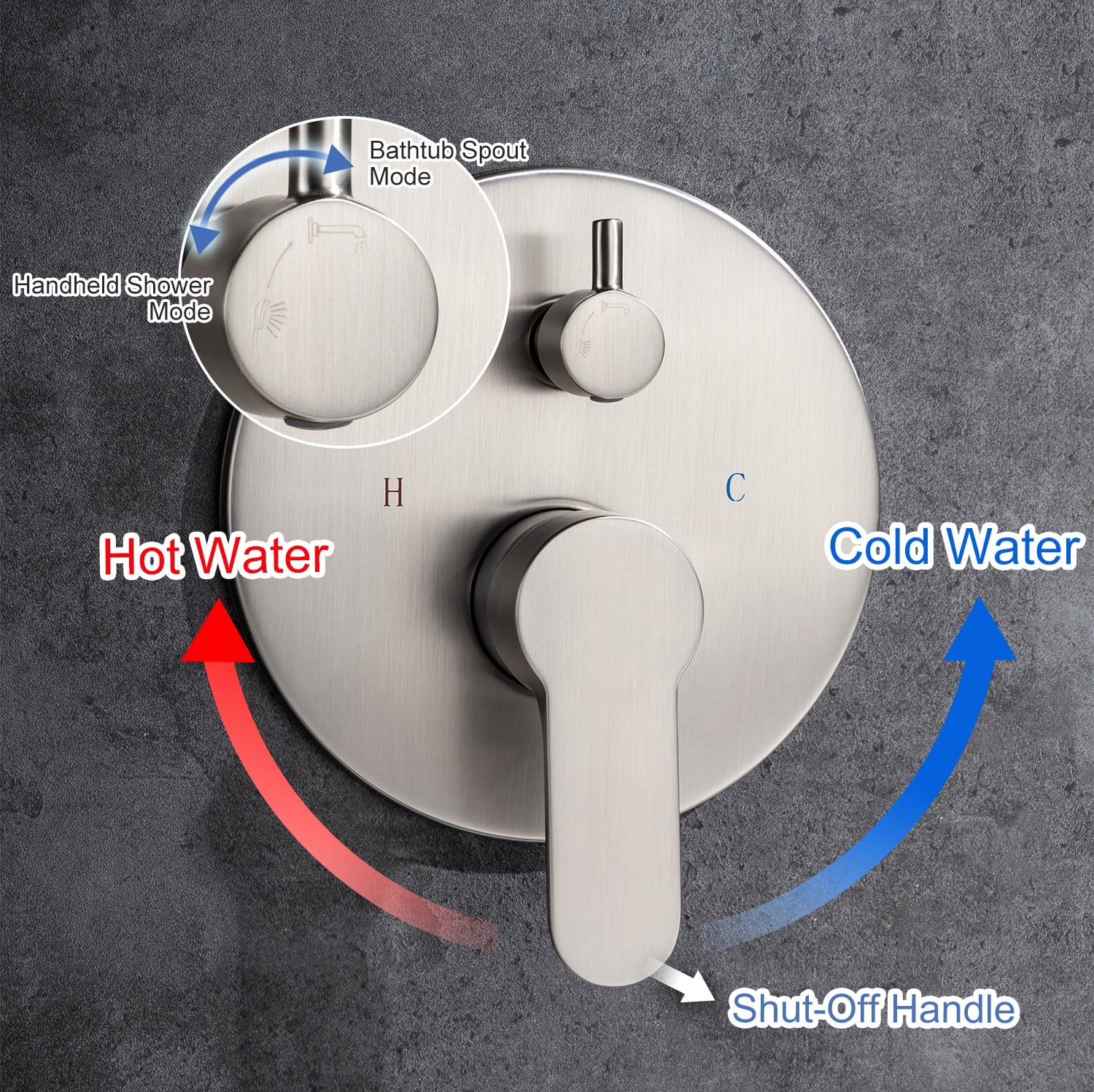 Rainlex One-Handle 1-Spray Setting Brushed Nickel Bathtub Shower Faucet