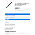 thumbnail image 2 of Rear Shock Absorber - Compatible with 2003 - 2018 GMC Savana 3500 2004 2005 2006 2007 2008 2009 2010 2011 2012 2013 2014 2015 2016 2017, 2 of 2