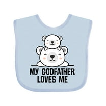 Inktastic My Godfather Loves Me Godson Bear Boys or Girls Baby Bib