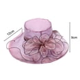 thumbnail image 6 of Women Organza Church Derby Hat Summer Ruffles Wide Brim Church Bridal Sun Hat Outdoor Styling Caps for Wedding Tea Party, 6 of 8