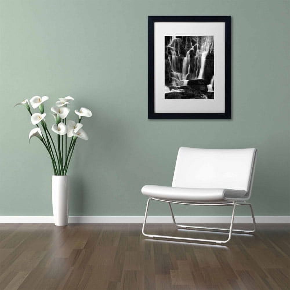 Trademark Fine Art "White Waterfall" Canvas Art by Philippe Sainte-Laudy, White Matte, Black Frame