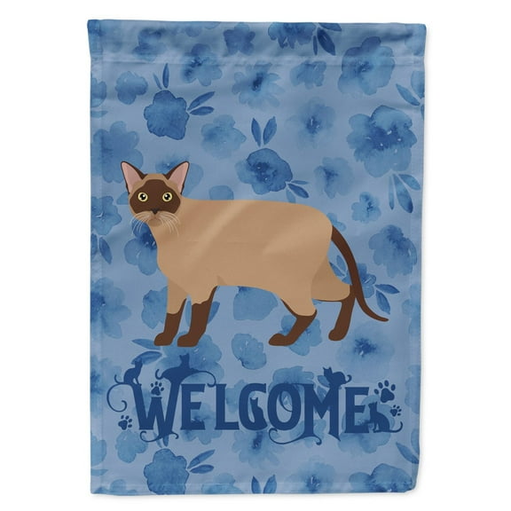 Burmese Cat Welcome Flag Canvas House Size