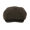 thumbnail image 4 of Men's Herringbone Tweed Wool Blend Newsboy Ivy Cap Snap Brim Gatsby Hat, 4 of 13