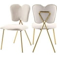 thumbnail image 1 of Meridian Furniture Angel Collection Modern Velvet Dining Chairs, Cream (Set of 2), 1 of 5