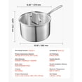 thumbnail image 2 of VEVOR 4 QT Saucepan, Stainless Steel Saucepan with Glass Lid, Multipurpose Nonstick Stainless Steel Small Cooking Sauce Pot with Ergonomic Handle, Friendly for Oven, Dishwasher, Induction Cooker, 2 of 9