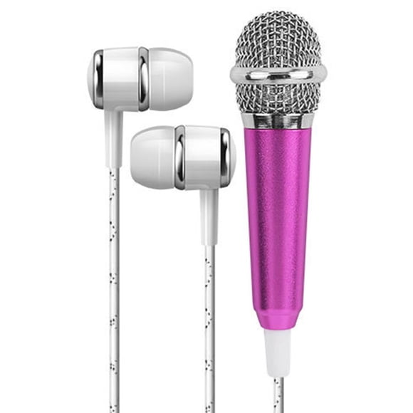 Methold Micrófono de mano portátil Mini 3,5mm estéreo estudio micrófono de voz micrófono de Audio teléfono móvil inteligente accesorios de Teléfono y Comunicación rojo
