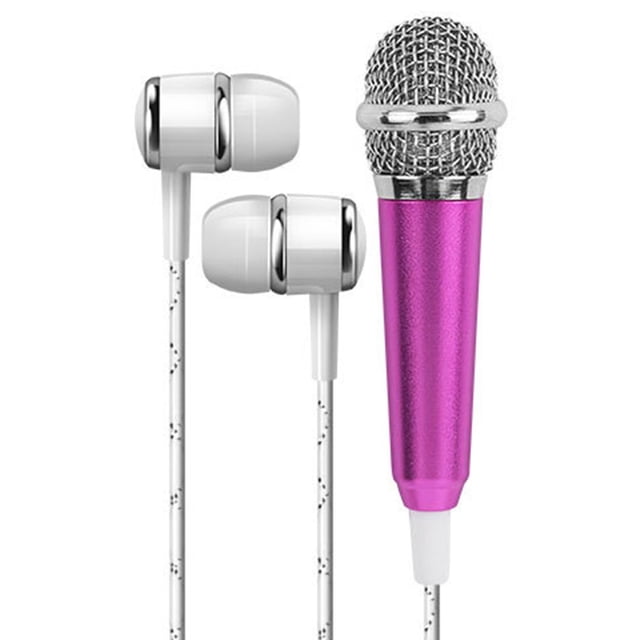 Injueey Micrófono de mano portátil Mini 3,5mm estéreo estudio micrófono de voz micrófono de Audio teléfono móvil inteligente accesorios de Teléfono y Comunicación rojo
