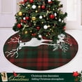 thumbnail image 6 of FMSHPON Christmas Reindeer Plaid Tartan Xmas Christmas Tree Skirt Stand Mat for Holiday Party Decoration Indoor Outdoor 48 inches, 6 of 6