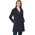 thumbnail image 1 of Abrigos de invierno raglán cruzados con solapa con muesca para mujer Azul L, 1 of 7