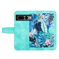 thumbnail image 6 of Allytech for Google Pixel 7 Pro Wallet Case, Premium PU Leather Cards Slots Shoulder Strap Hand Wrist Fashion Floral Pattern Wallet Phone Case for Google Pixel 7 Pro - Green, 6 of 14