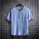 thumbnail image 1 of pstuiky camisetas de hombre, Camisa informal de manga corta con cuello en V para hombre, cómoda y a la moda. ropa de hombre xl, 1 of 4