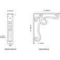 thumbnail image 2 of Ekena Millwork 2"W x 10"D x 12"H Orleans Wrought Iron Bracket, (Triple center brace), Antiqued Bronze, 2 of 8