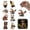 8PCS, variant on 8 Pack Woodland Animal Christmas Ornaments, Rustic Sisal Straw Forest Friends with Pinecone Berry, Farmhouse Hanging Decor for Tree, Wreath & Garland