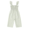 thumbnail image 1 of JTieacloth Combinaisons Sans Manches à Imprimé Quadrillé pour Filles, Tailles 2-3 Ans, 1 of 6