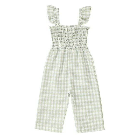 18 Girls Christmas Romper Baby Girl Toddler Girls Sleeveless Lattice Prints Tops Bottoms Jumpsuit Clothes