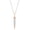 Rose Gold in Silver Chain, variant on Collection 1.40 Ctw Round Lab Grown White Diamond Military Style Unisex Bullet Pendant with 18 inch Silver Chain in 18K Solid White Gold
