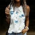 thumbnail image 2 of Pompotops Women's V-Neck Leisure Sleeveless Printing Vest Tops, 2 of 5