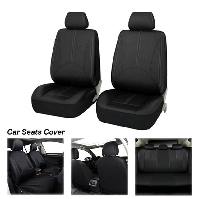 Fundas de asiento de cuero PU Yotijar cubierta de asiento Negro 4 piezas