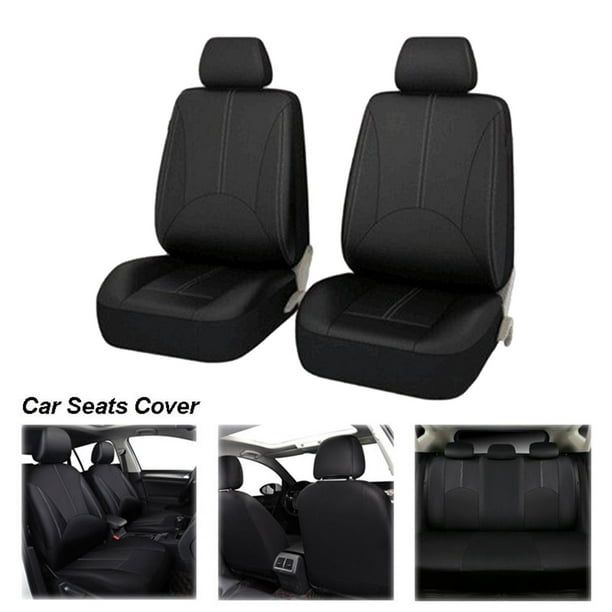 Fundas de asiento de cuero PU Yotijar cubierta de asiento Negro 4 piezas