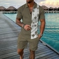 thumbnail image 2 of Vedolay Mens Shorts Tracksuit Men's 2 Piece Summer Outfits Fashion Casual Shirt and Shorts Tracksuit Set,Khaki XL, 2 of 3