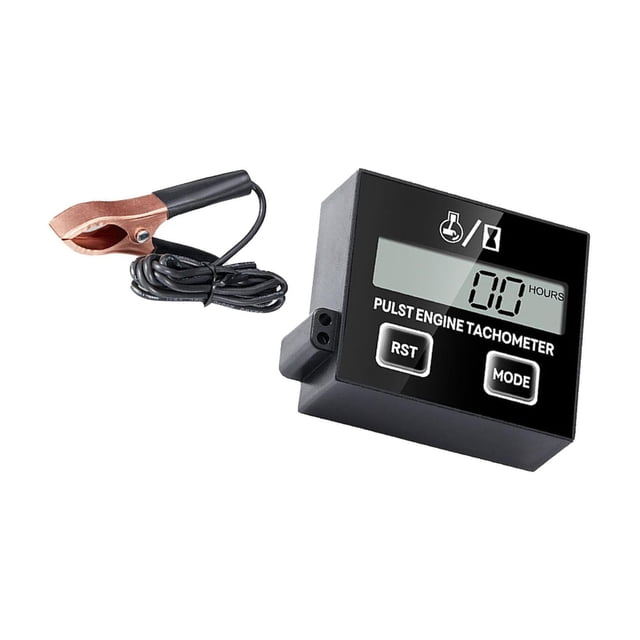pitrice Digital Tachometer Small Engine Tachometer Chain for Double RV Button Tractor Saw Double Button 5.2x4.66x1.9cm