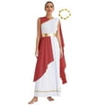 thumbnail image 2 of Manyakai Robe de Divinité Grecque pour Femmes Costume de Jeu de Rôle Halloween Robe de Reine en Chiffon Toga Longue avec Couvre-Chef Bourgogne m, 2 of 7