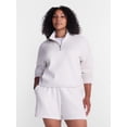 thumbnail image 2 of Athletic Works Women's Quarter Zip Fleece Sweatshirt, Sizes XS-XXXL, 2 of 6