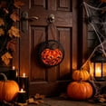 thumbnail image 4 of Miwamany Halloween Hanging Pendant, Spooky Pumpkin Ghost Bat Ornament, Round Door Wall Window Decor for Home Party Indoor Outdoor Display, 4 of 6