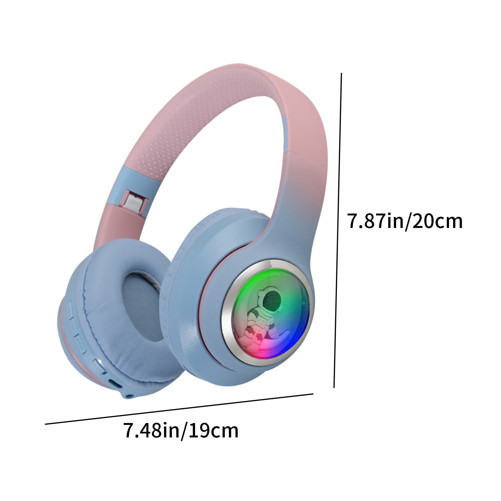 Noise Canceling Wireless Headphones Bluetooth Over The Ear Headset with Microphone and Alexa Built-in - Blue